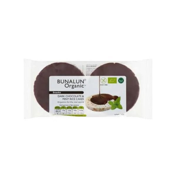 Bunalun Organic Dark Chocolate & Mint Rice Cakes