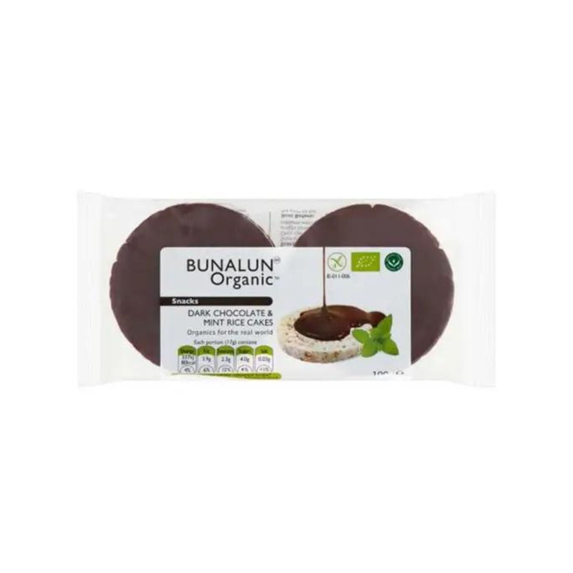 Bunalun Organic Dark Chocolate & Mint Rice Cakes