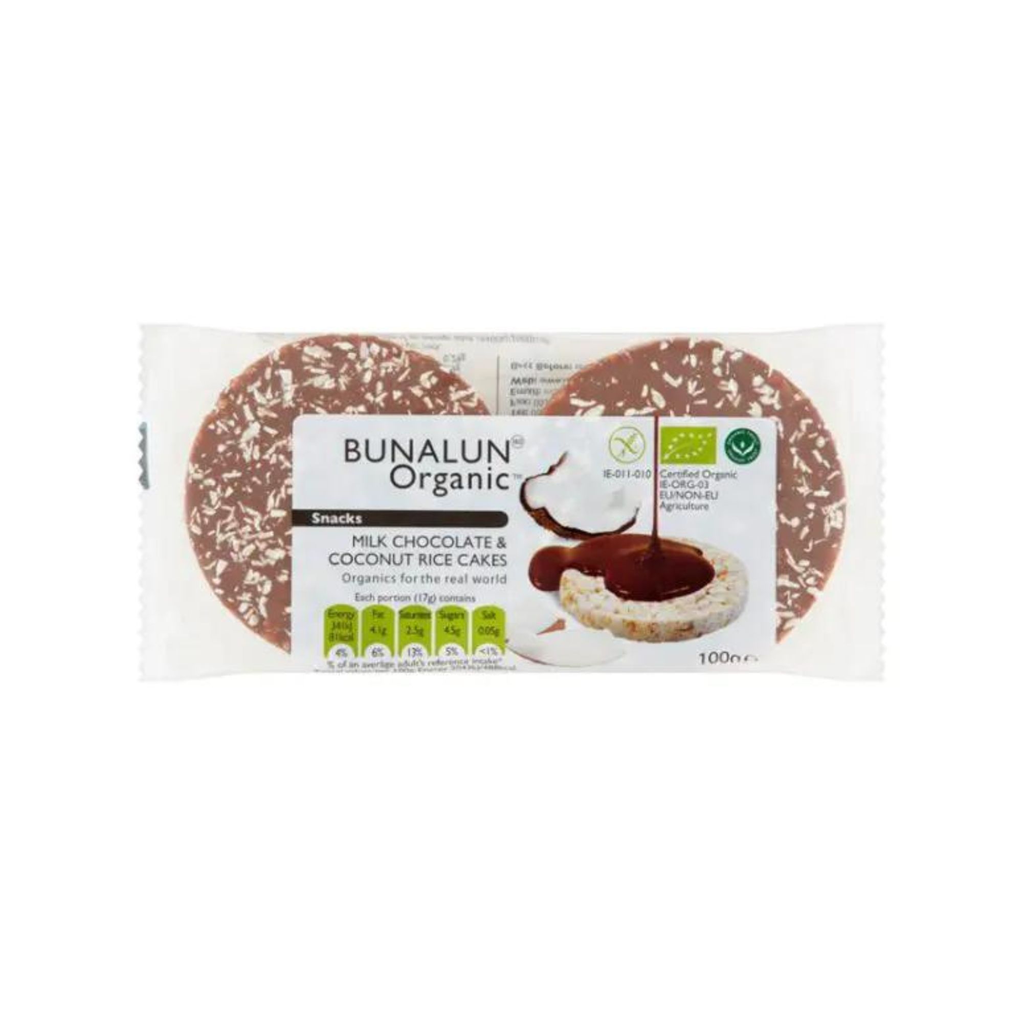 Bunalun Organic Milk Chocolate & Coconut Rice Cakes