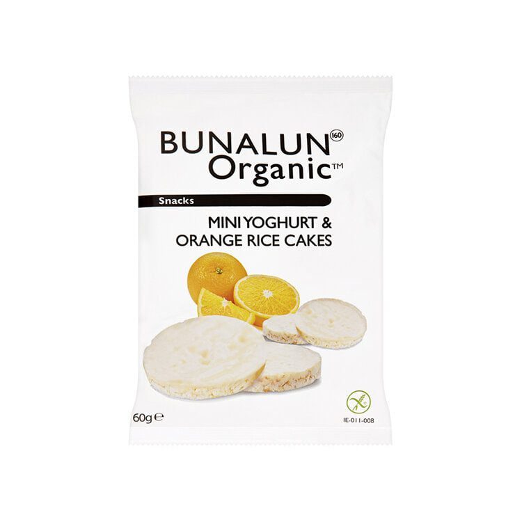 Bunalun Organic Snacks Mini Yoghurt and Orange Rice Cakes