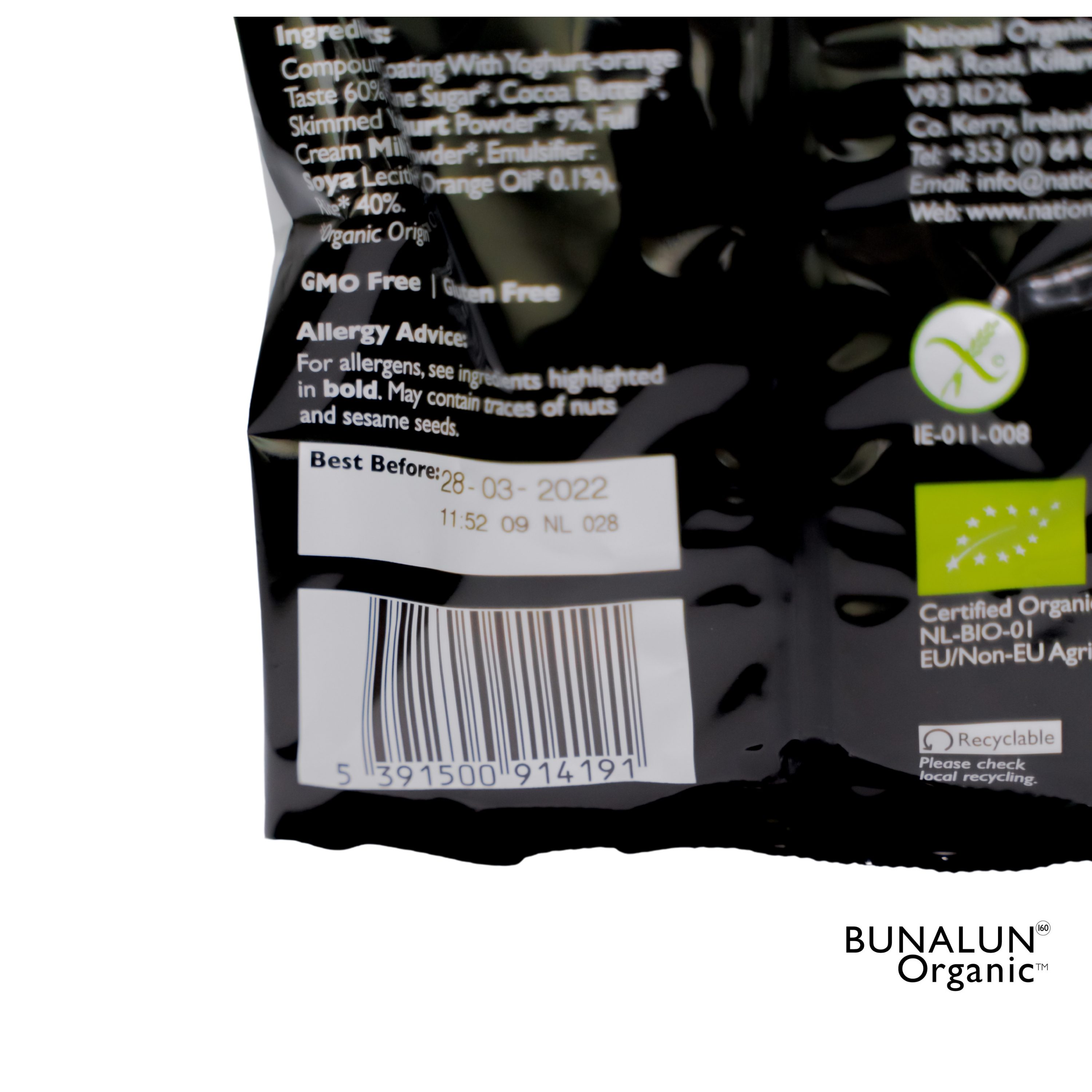 Bunalun Organic Snacks Mini Yoghurt and Orange Rice Cakes