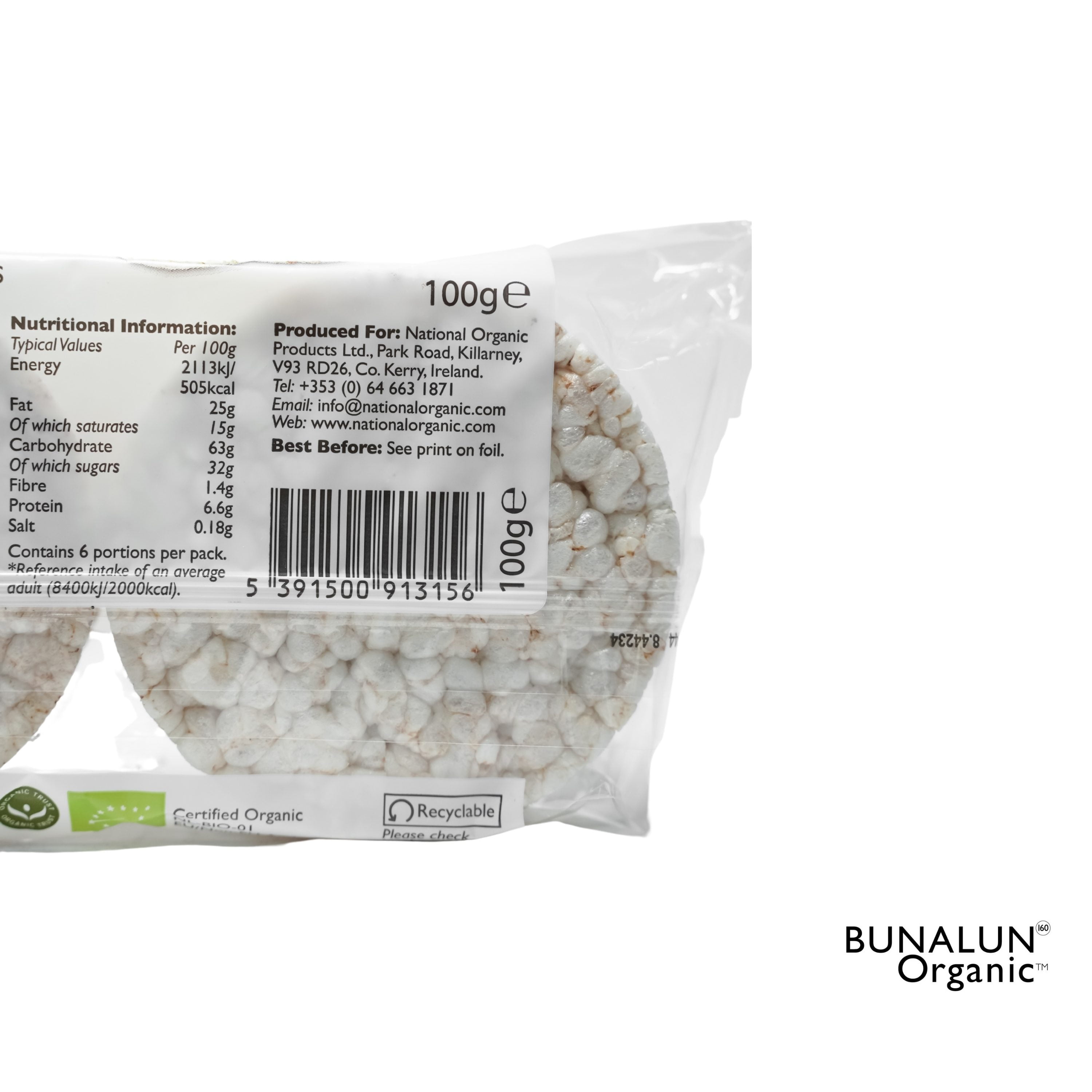 Bunalun Organic Snacks Yoghurt Rice Cakes