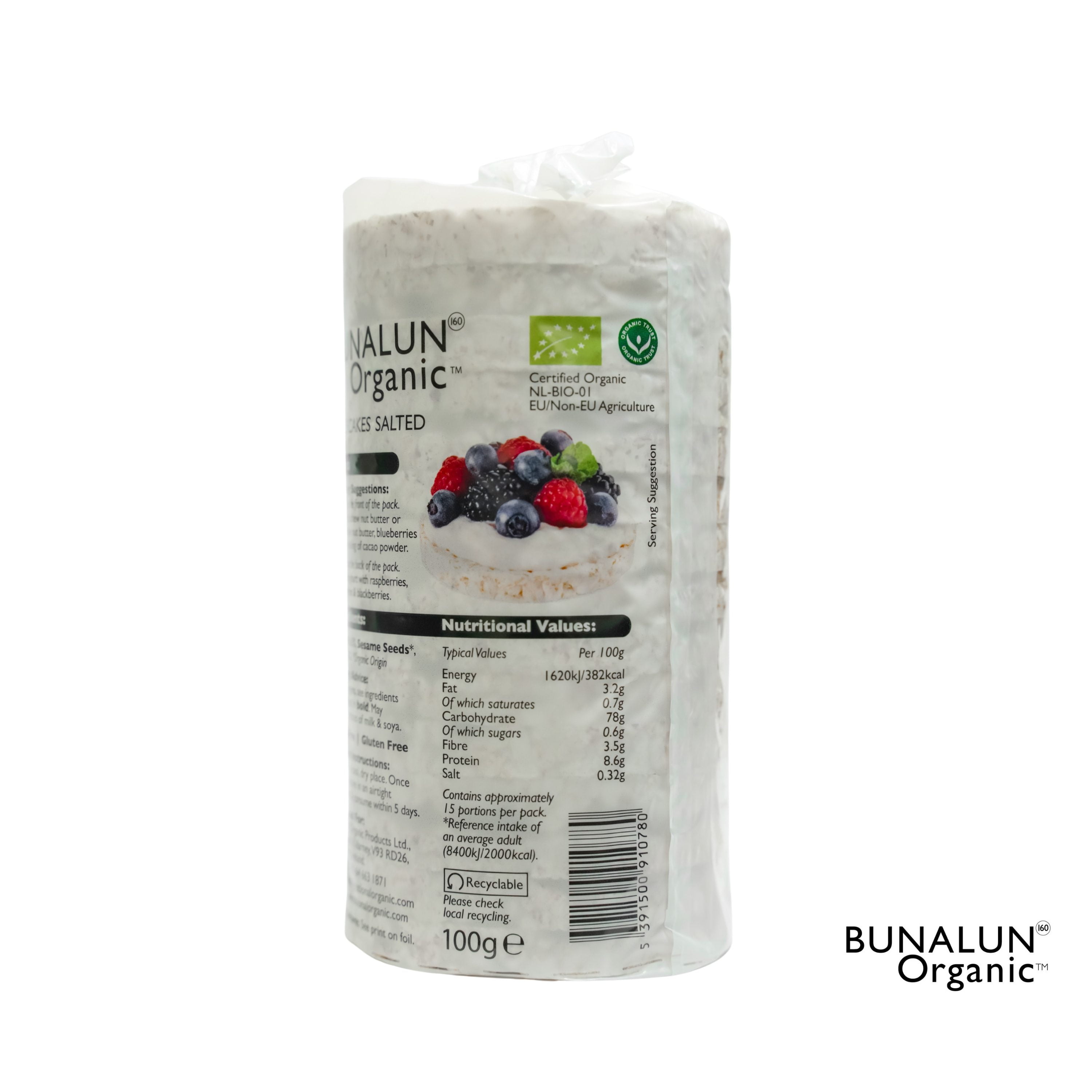 Bunalun Organic Unsalted Rice Cakes