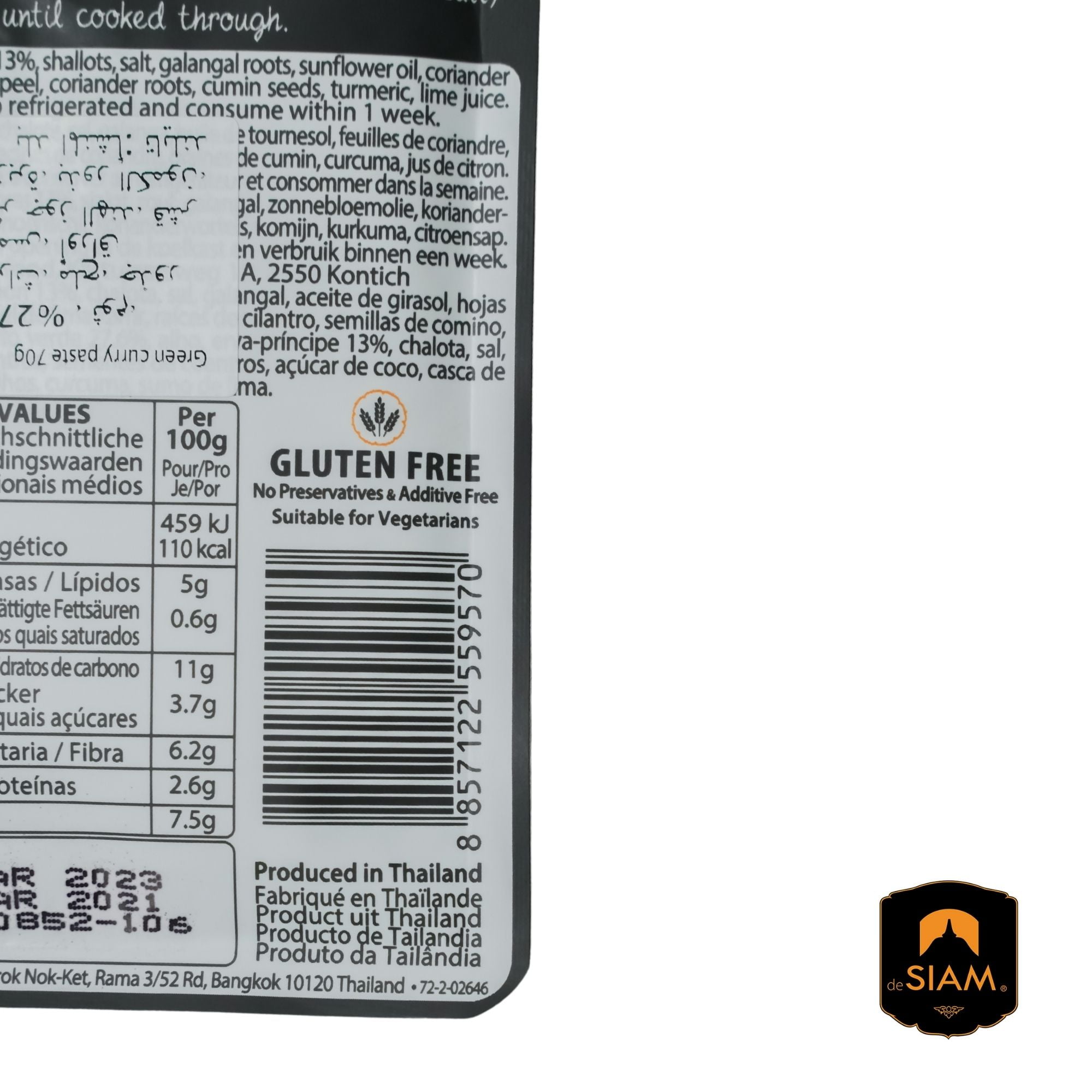 De Siam Green Thai Curry Paste