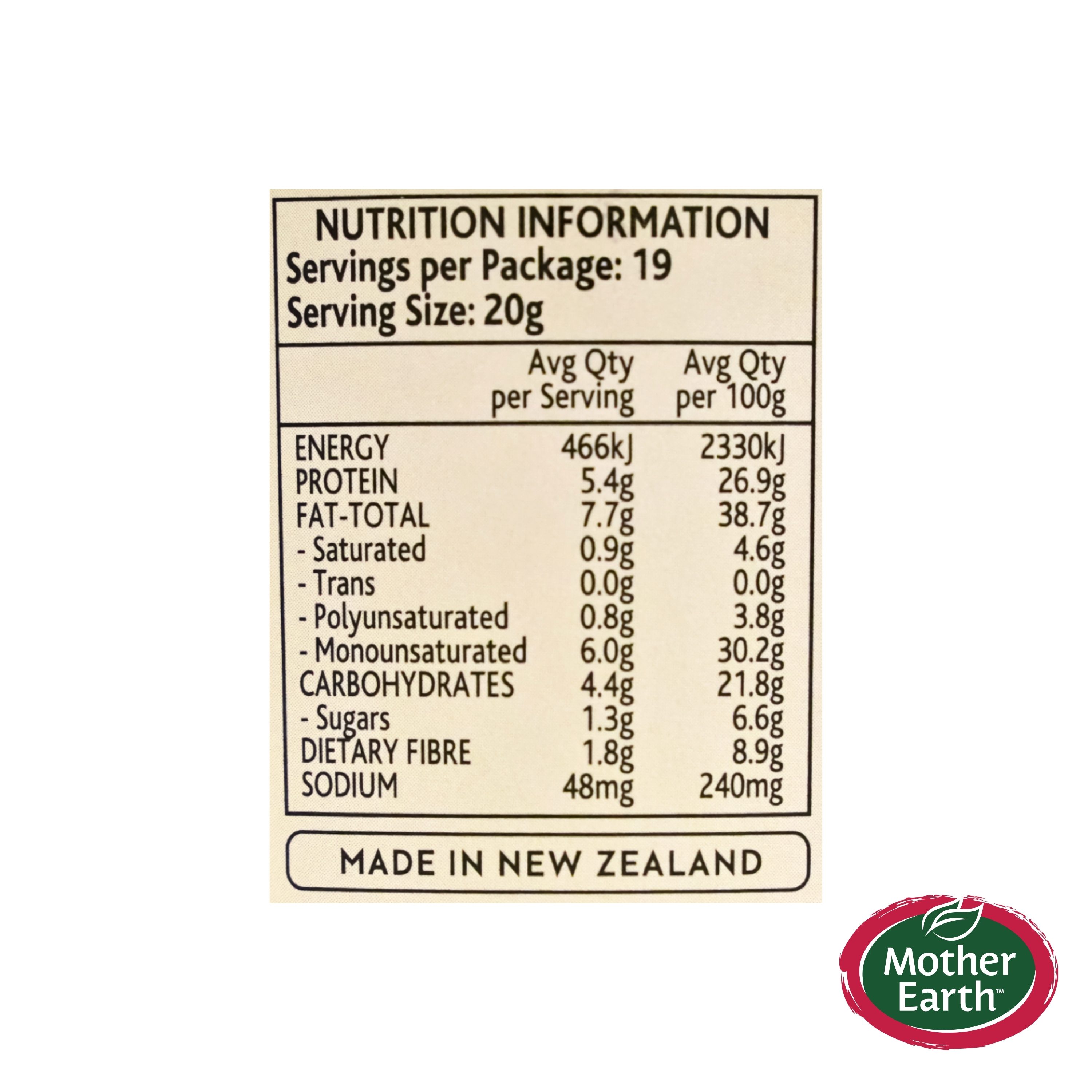 Mother Earth Natural Peanut Butter Chia Seed No Added Sugar