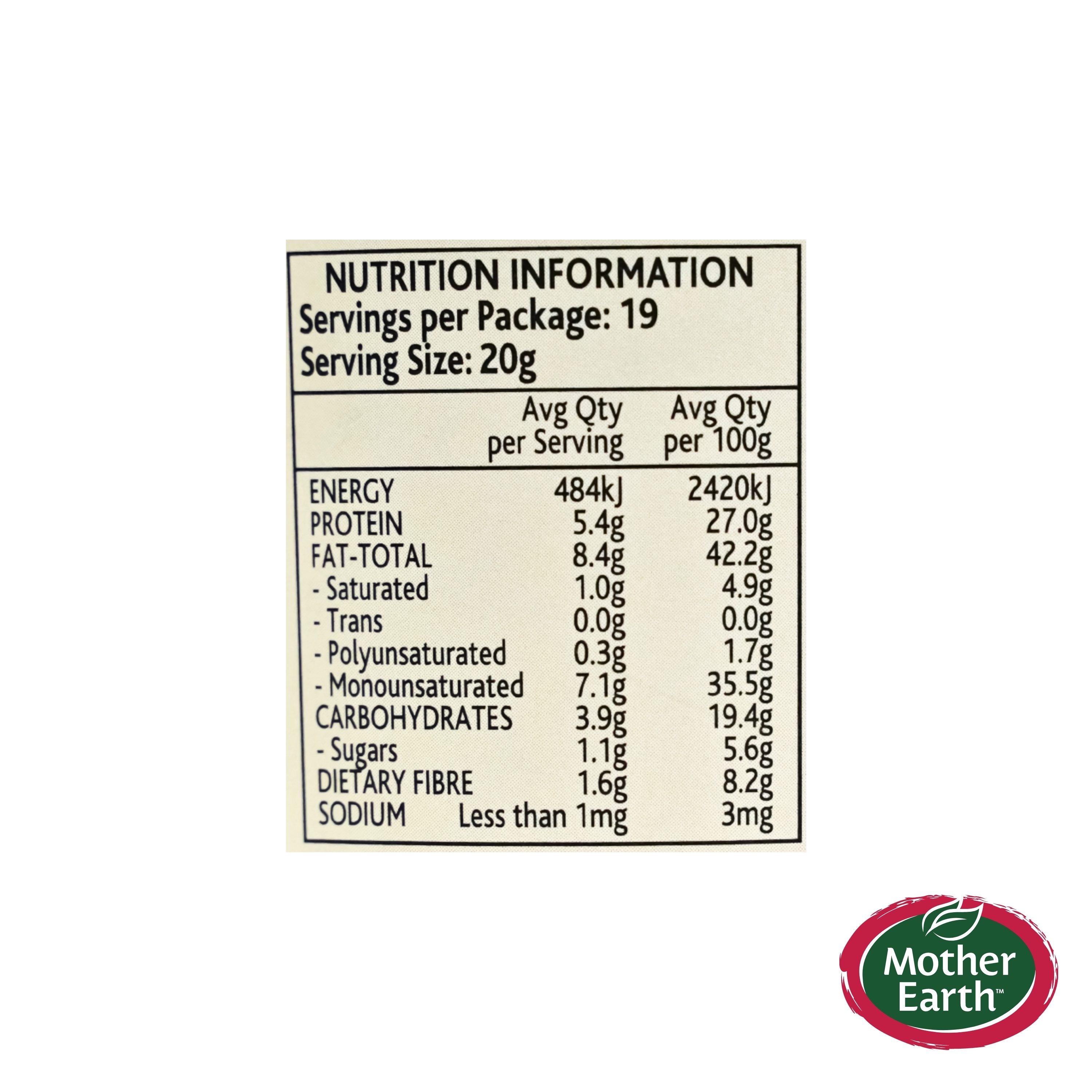 Mother Earth Natural Peanut Butter Chia Seed No Added Sugar