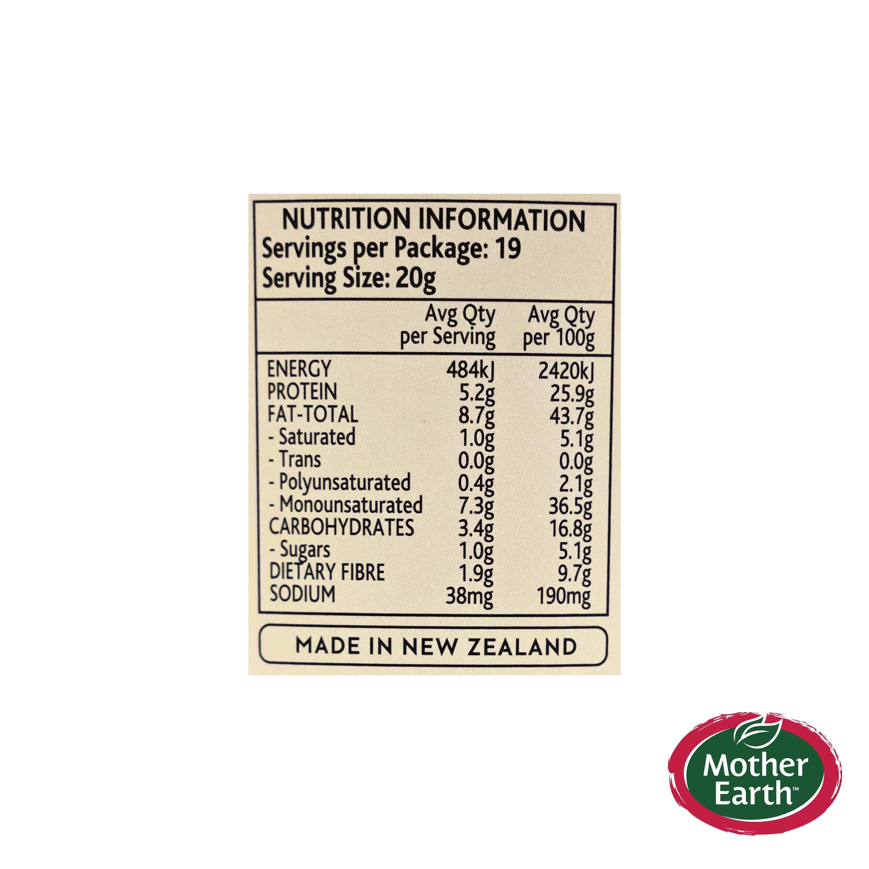 Mother Earth Natural Peanut Butter Chia Seed No Added Sugar