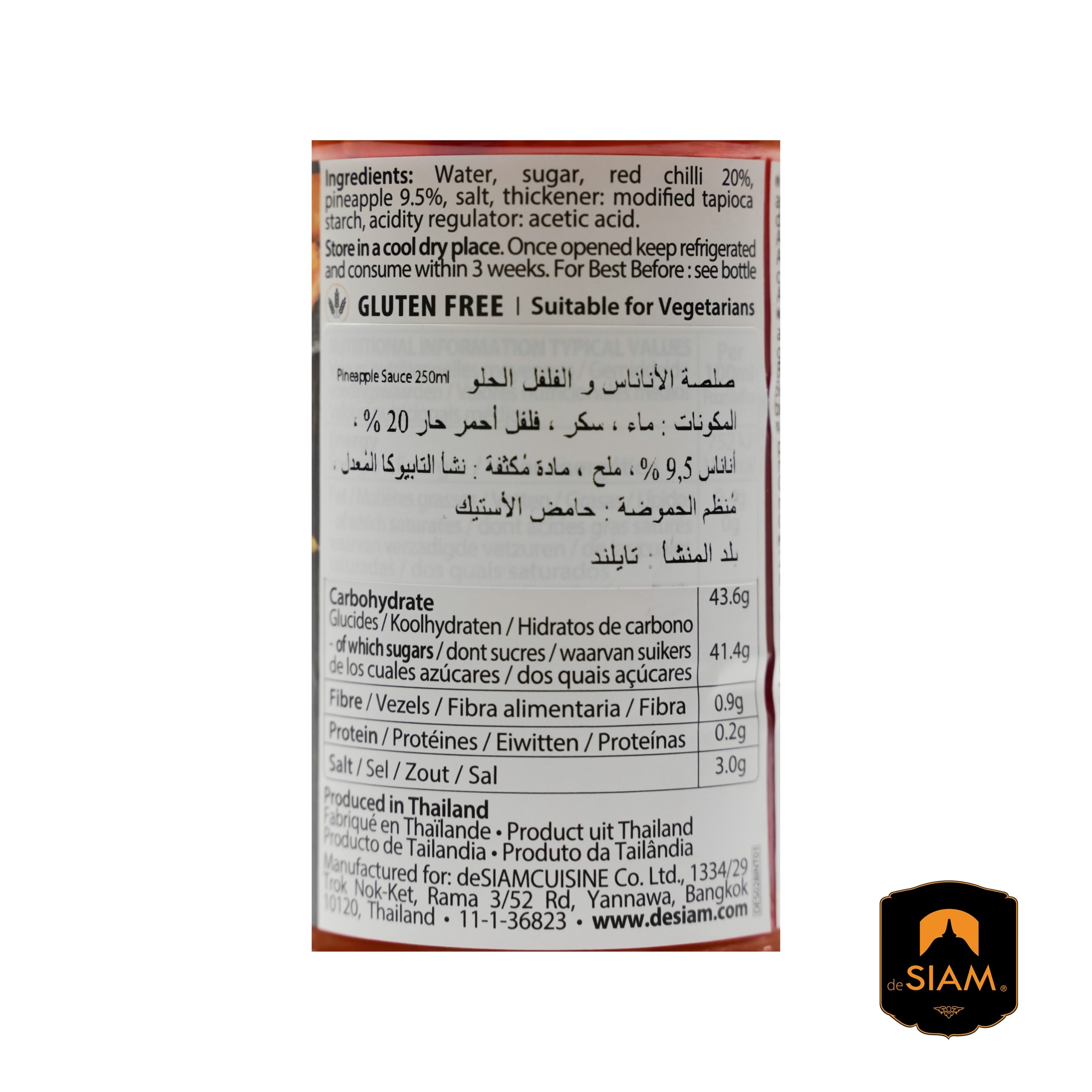 De Siam Chilli Pineapple Thai Dipping Sauce