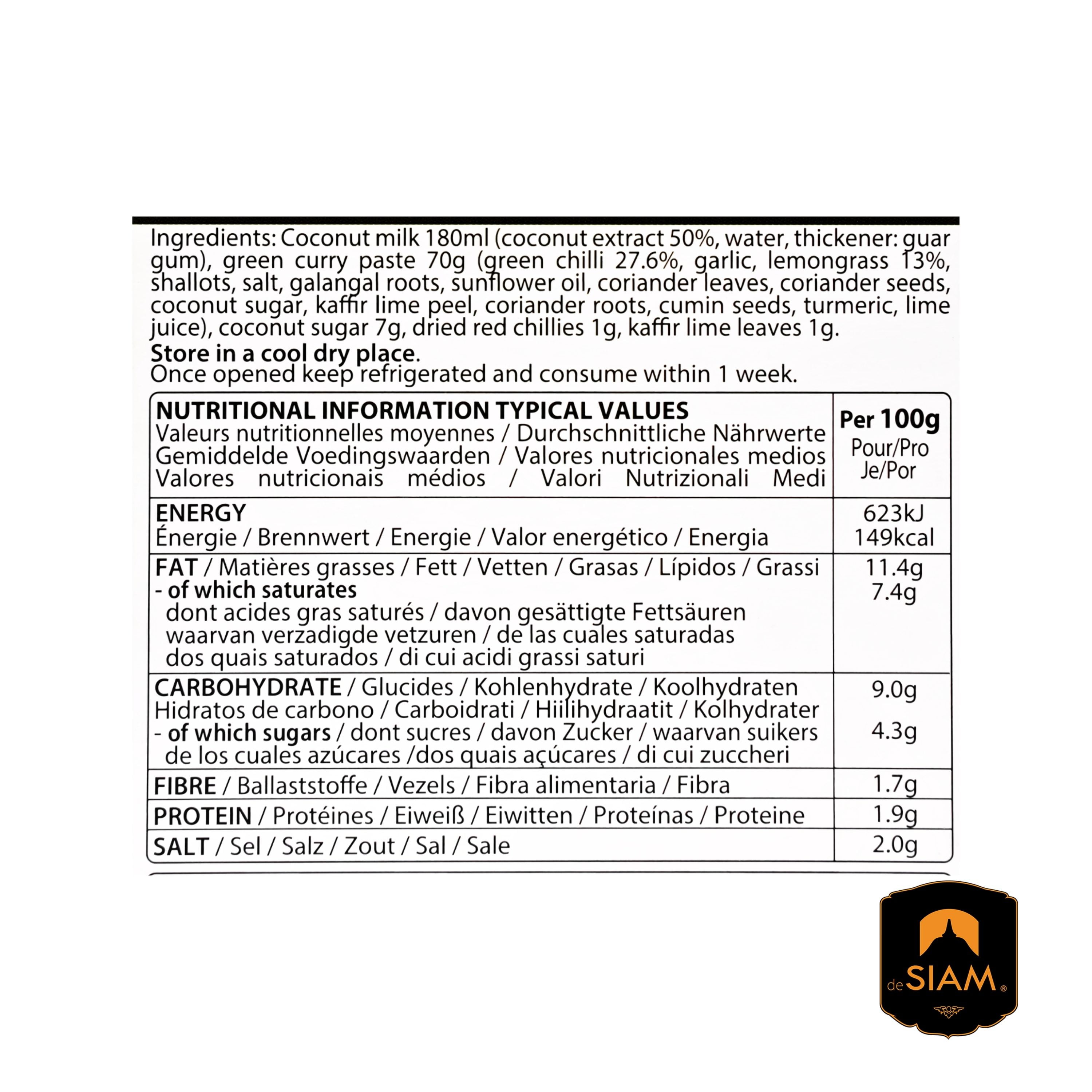 De Siam Thai Meal Kit Green Curry