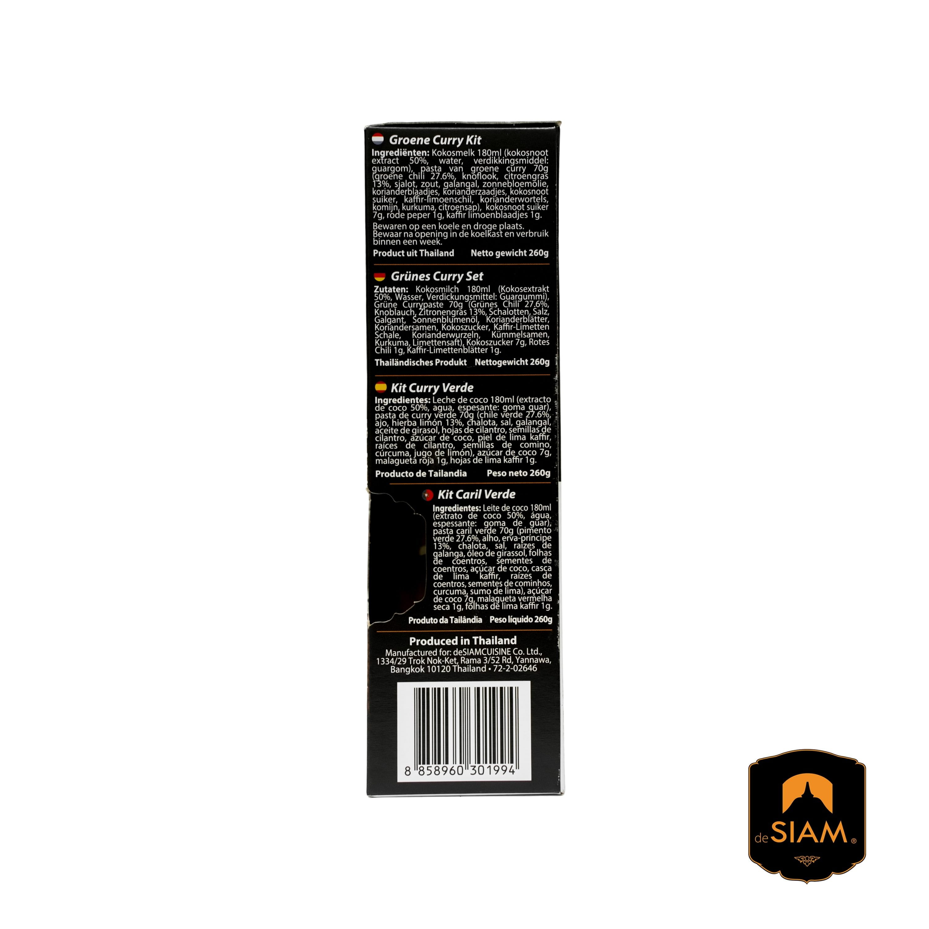 De Siam Thai Meal Kit Green Curry