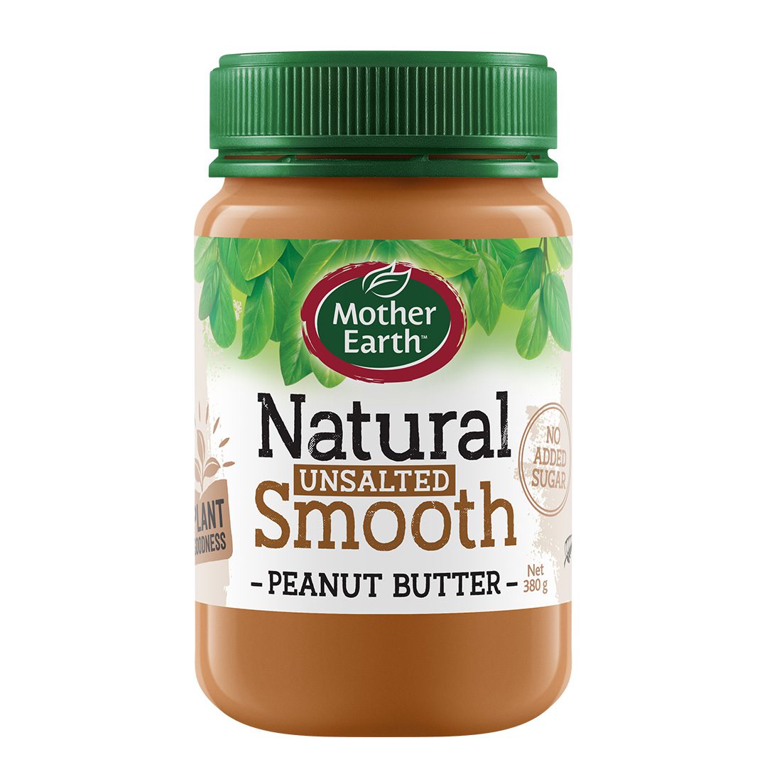 Mother Earth Natural Unsalted Smooth Peanut Butter (No Added Sugar) 380gms