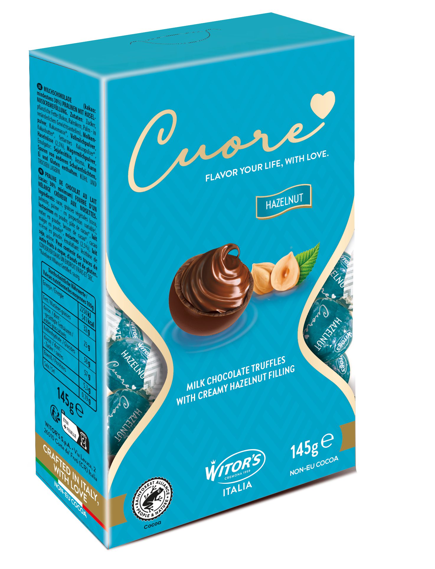Witors Cuore Italian Chocolate Hazelnut Box 145gm
