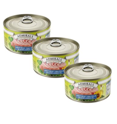 Admirals Tuna Solid Light in Sunflower Oil 170gx3