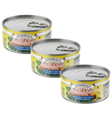 Admirals Tuna Solid White in Sunflower Oil 170gx3